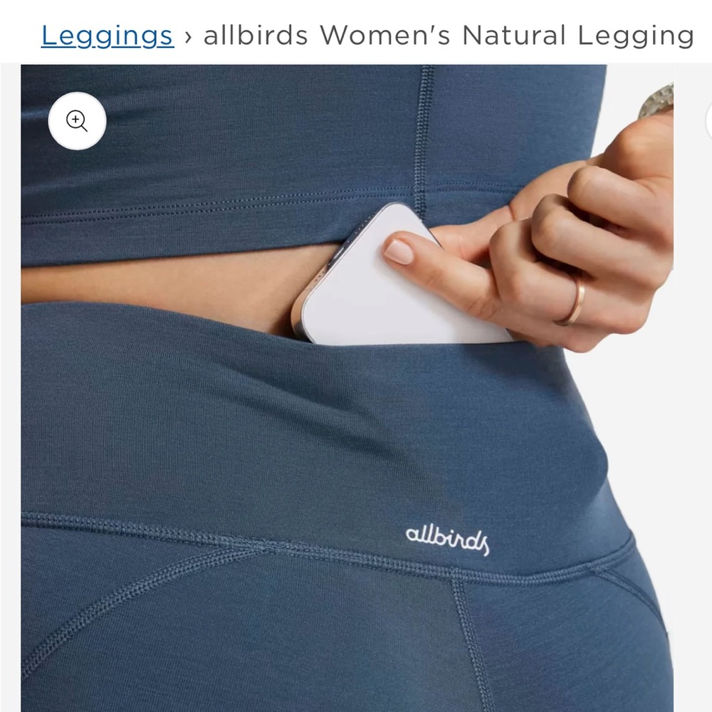allbirds women size large leggings in shadow